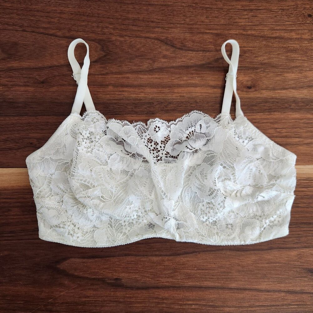 Soma Womens Bra Lace Floral Bralette Underwire Bra Adjustable 32DD